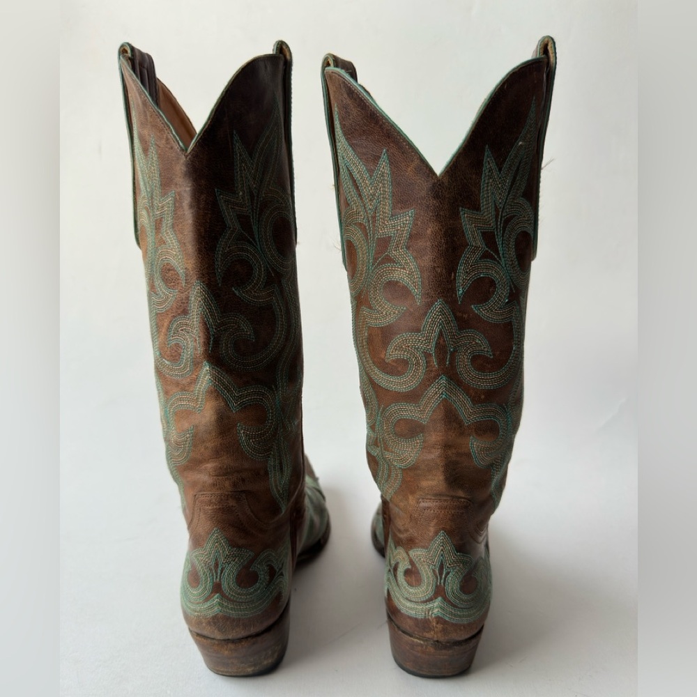OLD GRINGO DIEGO Snip Toe Cowgirl Western Boots Turquoise Stitch Size 6,5 B - Picture 5 of 11